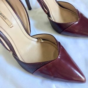 MOVING SALE! Zara burgundy faux crocodile heels